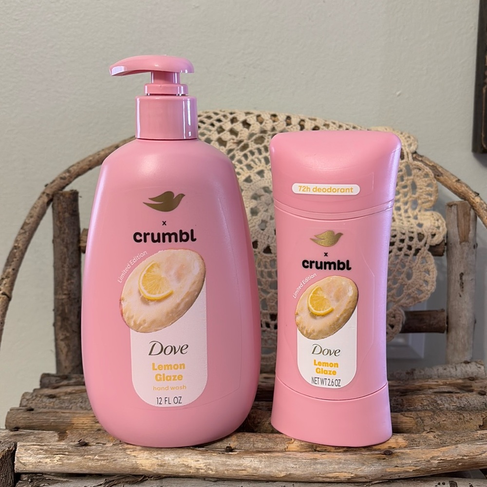 NEW Dove Crumbl Cookie Lemon Glaze Hand Soap  & LEMON GLAZE DEODORANT